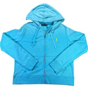 Polo‎ Ralph Lauren Women's Turquoise Full Zip Hoodie Polo Pony Logo Size XL